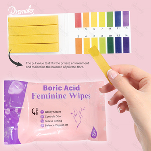 Lingettes intimes bio Dromaka OEM <span class=keywords><strong>pour</strong></span> le nettoyage quotidien, soin féminin, pH équilibré, hygiène <span class=keywords><strong>intime</strong></span>, lingettes féminines à l'acide borique - Product Image 4