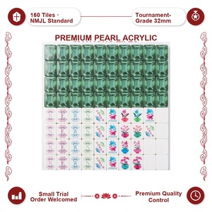 Ensemble <span class=keywords><strong>de</strong></span> Mahjong Américain Moderne <span class=keywords><strong>de</strong></span> Luxe Personnalisé, 160 Tuiles, Style Diamant Vert, Pliable, pour Divertissement Haut <span class=keywords><strong>de</strong></span> Gamme en Club - Product Image 2