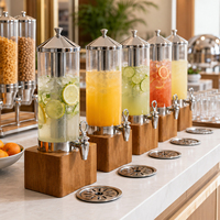 Distributeur de boissons noir de luxe pour hôtel, buffet, banquet, traiteur, avec robinet, distributeur de jus commercial pour boissons froides