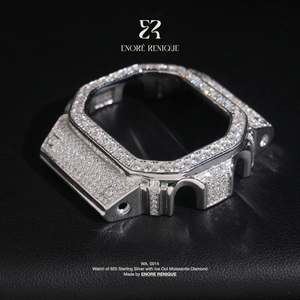 นาฬิกา <span class=keywords><strong>DW</strong></span>-5600 รุ่น Hexagonal Ice Out <span class=keywords><strong>g</strong></span> <span class=keywords><strong>Shock</strong></span> ขอบหน้าปัดประดับเพชรโมอิสซาไนต์ เงินแท้ 925 นาฬิกา <span class=keywords><strong>g</strong></span> <span class=keywords><strong>Shock</strong></span> สี D ระดับความสะอาด VVS1 นาฬิกาเพชรโมอิสซาไนต์สำหรับผู้ชาย - Product Image 1
