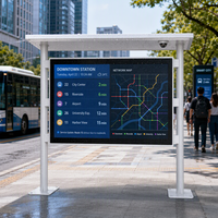 Écran publicitaire numérique extérieur double face IP65 de 32 à 86 pouces pour abri de bus et kiosque de station urbaine (OEM)