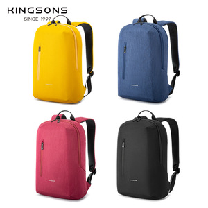 Kingsons Casual Backpack 15 Inches <b>Computer</b> <b>Bag</b> Unisex Student School <b>Bag</b> Solid Color Macaron Colors Leisure Travel - Product Image 1
