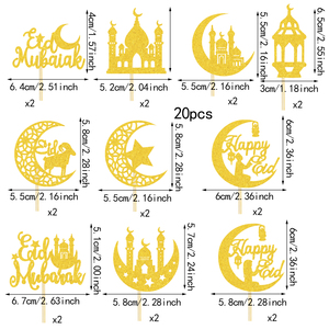 <span class=keywords><strong>La</strong></span> <span class=keywords><strong>Luna</strong></span> <span class=keywords><strong>e</strong></span> le Stelle Sono Utilizzate Come Decorazioni per Feste Islamiche Musulmane su Cupcake di Carta Durante l'Eid Al Fitr - Product Image 2