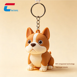 Llavero NFC <span class=keywords><strong>de</strong></span> PVC suave con forma <span class=keywords><strong>de</strong></span> animal personalizado, etiqueta inteligente RFID para mascotas, antipérdida, rastreo <span class=keywords><strong>de</strong></span> identidad y adorno para uso diario. - Product Image 1