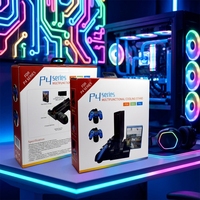 Support de refroidissement multifonctionnel avec station de charge double pour manettes et emplacements de rangement pour cartes de jeu pour console de jeu PS4 FAT/SLIM/PRO