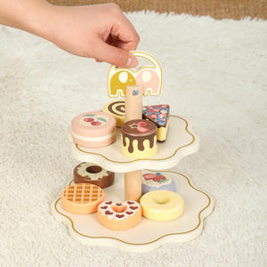 Jouets en bois <span class=keywords><strong>de</strong></span> cuisine pour enfants personnages garçon et fille magasin <span class=keywords><strong>de</strong></span> desserts crème glacée et sucettes glacées ensembles <span class=keywords><strong>de</strong></span> thé jouets en bois - Product Image 6