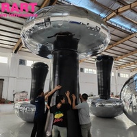 Champignon miroir gonflable en PVC argenté scellé pour la décoration de fête