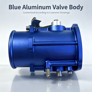 CNC Milling Aluminum Valve Parts Bright Blue Anodized Surface Treatment Custom Drawing Customized Precision Machining Service - Product Image 1