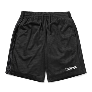 Shorts de basketball rouges en mesh pour hommes, taille élastique avec cordon de serrage, respirants, coupe classique, vêtements d'entraînement d'été pour adultes - Product Image 3