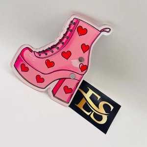Bottes à lacets roses spéciales Saint-Valentin, tuile à cils personnalisable, nouvelle tuile à cils en acrylique, impression de logo personnalisée, service OEM - Product Image 3