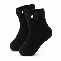 Chaussettes pour bébé personnalisées avec nœud, chaussettes côtelées pour nouveau-né, chaussettes pour nourrisson, chaussettes en coton doux, chaussettes mignonnes pour tout-petits
