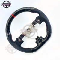 Volante de Coche de Fibra de Carbono 100% Real con Cuero Perforado para Subaru WRX/STI 2008 2009 2010 2011 2012 2013 2014