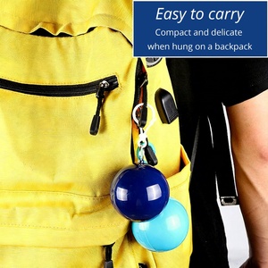 Custom Portable Disposable Ball Poncho Plastic Waterproof Raincoat Poncho Folded in <b>Mini</b> Ball with <b>Keyring</b> for Travel Outdoor - Product Image 3