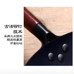 Wok de Hierro Fundido, Fondo Redondo de Acero al Carbono, Sin Recubrimiento, Antiadherente, para Estufa de Gas, Exclusivo de Tailandia - Product Image 4