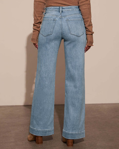 European American <strong>Cross</strong>-Border High-Waisted Breathable <strong>Jeans</strong> Women's Fashion 2025 Spring New Wide-Leg Retro Elegant Straight-Leg - Product Image 6