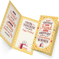 Tarjetas de Invitación de Cumpleaños Grandes de Lujo Personalizadas en Rojo y Amarillo con Mensaje en el Interior, Diseño Elegante y de Calidad, Artículos para Fiestas