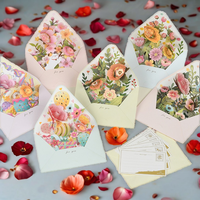 GLOBAL HEROES - Nueva Tarjeta de Felicitación Universal Creativa con Diseño de Flores en 3D, Impresa en Flexografía, Estampada en Caliente, para Fiestas y Cumpleaños