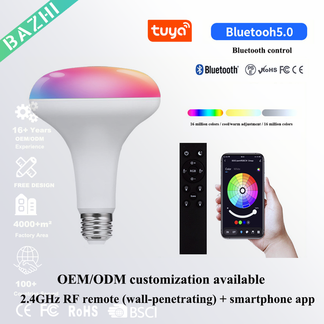 Smart LED Bulb E27 9W RGBCW WiFi Dimmable Color Changing Light for Home Bedroom Living Room Alexa Google Voice Control