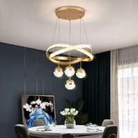 Lustre suspendu LED en aluminium de style moderne, taille moyenne, éclairage de plafond pour la maison et l'hôtel, luminaires suspendus à flux lumineux