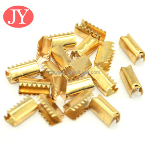 Vàng Mạ Sắt Kim Loại Ribbon Uốn End <span class=keywords><strong>Cord</strong></span> Clip Uốn Dây Da Với Kim Loại End Bền Và Phong Cách - Product Image 3