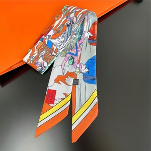 Elegante <span class=keywords><strong>borsa</strong></span> in stile Vintage <span class=keywords><strong>con</strong></span> sciarpa di seta lunga e Versatile <span class=keywords><strong>con</strong></span> manico piccolo nastro stretto per l'estate - Product Image 4