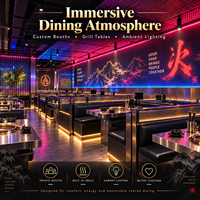 Solutions d'aménagement intérieur pour restaurants chinois écologiques avec éclairage LED clé en main pour salles à manger
