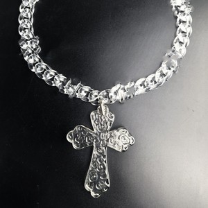 Bijoux Hip Hop pour adolescents garçons pendentif croix personnalisé gros tour de cou clair jésus Laser UV Cool collier chaînes de mode QH - Product Image 5