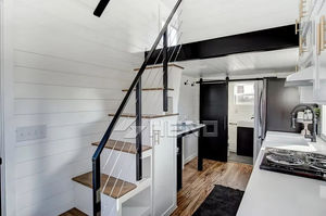 <span class=keywords><strong>Casa</strong></span> Contenedor Prefabricada de Madera de 20 pies, Fácil de Montar, con Ruedas, Vivienda Moderna Preconstruida - Product Image 6