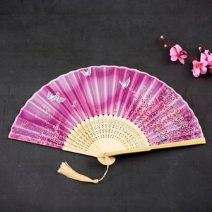 2023 Custom Printed logo Personalized Bamboo Paper and Fabric Folding Hand Fans - Product Image 3