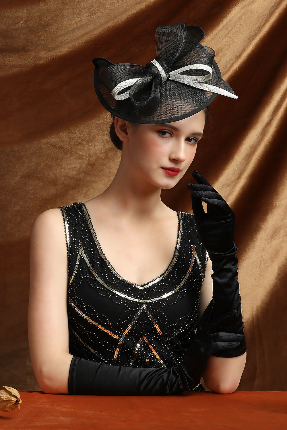 High Quality Black Sinamay Fascinator Hat Factory Direct Fashion