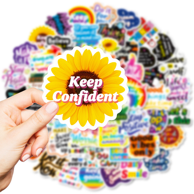 Customizable Motivational Text Sticker Sheet Waterproof Scratch Resistant for Electronic Devices Travel Gear Home Office Decor