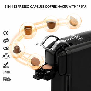 เครื่องชงกาแฟเอสเพรสโซแบบหลายหัวชง 19 บาร์ ชงได้ทั้งกาแฟร้อนและเย็น ใช้ได้กับ Kcup, NS, <span class=keywords><strong>Dolce</strong></span> <span class=keywords><strong>Gusto</strong></span>, ESE Pod และกาแฟบด - Product Image 6