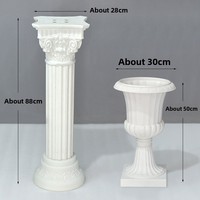 Decoración para Bodas, Hotel, Escenario, Área de Bienvenida, Columnas Romanas, Bolas de Flores, Flores de Seda, Exhibiciones para Escaparates, Estilo Europeo