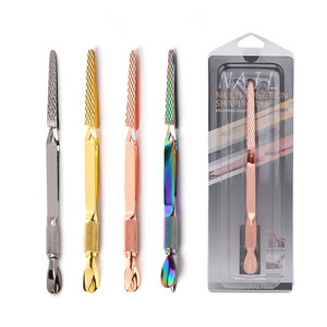 Stainless Steel Shaping <b>Clip</b> Multi Function Nail Tool Rose Gold Gold Silver Black Titanium Professional Cuticle Remover Blister - Product Image 1