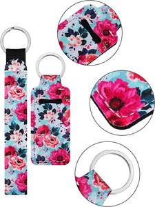 Llaveros de Neopreno con Correa para la Muñeca, Porta Lápiz Labial, Bolsa para Bálsamo Labial, Colores Vibrantes para Niñas y Mujeres - Product Image 3