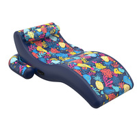 Transat gonflable personnalisé en PVC pour piscine, en forme de S, avec porte-gobelet et dossier, canapé aquatique hawaïen pour bronzer