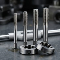 Kit de 44 pièces de tarauds et filières HSS en acier au carbone pour filetage métrique M3-M12 avec clé, pour atelier, réparation DIY, OEM