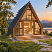 Maisonnette prête à être expédiée, maisonnette triangulaire en forme de A, maisonnette préfabriquée modulaire avec plafond haut, cabane mobile Airbnb pour la zone isolée