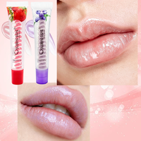 Gloss à lèvres brillant en gros pour le soin des lèvres, maquillage quotidien beauté des lèvres, saveur fraise myrtille douce, non collant, pour filles