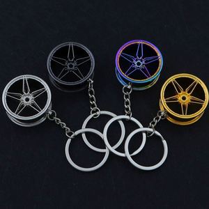 Llavero de metal turbo con forma de llanta de coche, personalizado con logotipo láser, superventas, llavero de aleación con diseño de cubo de rueda - Product Image 1