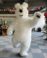 Costume de mascotte animale personnalisable, ours blanc, personnage de film, gonflable de Noël pour adultes