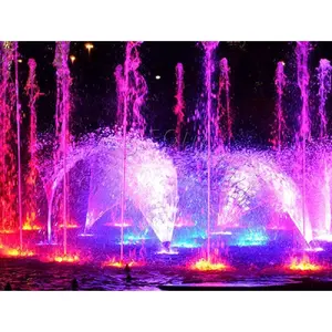 Fancy Design Kleurrijke Muziek Fontein Show Outdoor Swing Dansende Muzikale Waterfontein Met Led Verlichting