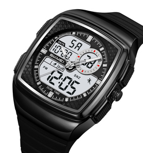 SKMEI hommes élégant 2530 <span class=keywords><strong>montre</strong></span> de sport numérique boîtier en alliage carré affichage LED 3 temps chronographe alarme - Product Image 3