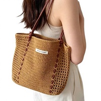 Kit de sac DIY en maille tressée à la main, sac fourre-tout ajouré, sac à bandoulière et panier de courses ajouré en fil creux