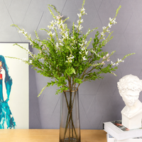 Rangkaian Bunga Eucalyptus dan Scabiosa Tiruan Real Touch untuk Dekorasi Vas Rumah, Gaya Farmhouse, Cocok untuk Centerpiece Pernikahan
