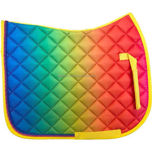 Tapis de selle de cheval tout usage imprimé couleur arc-en-ciel avec doublure en tissu - Product Image 1