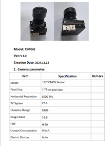 Новая аналоговая мини-камера FPV OEM-бренда 1/3 CMOS 1500TVL с объективом <span class=keywords><strong>2</strong></span>,8 мм, PAL/NTSC, с OSD и внутренней регулировкой, для гоночных дронов - Product Image 2