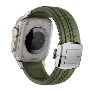 Bracelet en silicone de style grenade pour <span class=keywords><strong>Apple</strong></span> <span class=keywords><strong>Watch</strong></span> 42/44/45/49 mm, avec boucle argentée ou noire, taux de rachat élevé de 55,17 %, plus de 11 000 vendus - Product Image 2