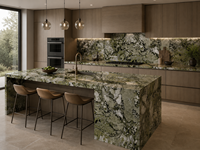 Dalles de marbre vert Primavera pour comptoirs de cuisine, tables basses, lavabos autoportants, revêtements de sol et grands panneaux muraux décoratifs