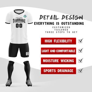 Custom Soccer Jersey <b>Men</b> Youth Personalized Shirts Shorts Team Uniform With Name Number V-Neck Moisture Wicking - Product Image 2